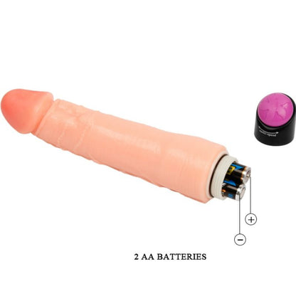 Vibrador realista flexible de 25 cm de la marca BAILE VIBRATORS, con textura y diseño anatómico para mayor comodidad.