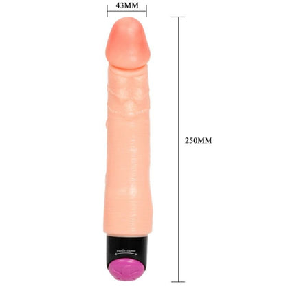 Vibrador realista flexible de 25 cm de la marca BAILE VIBRATORS, con forma y textura detallada para mayor comodidad y placer.