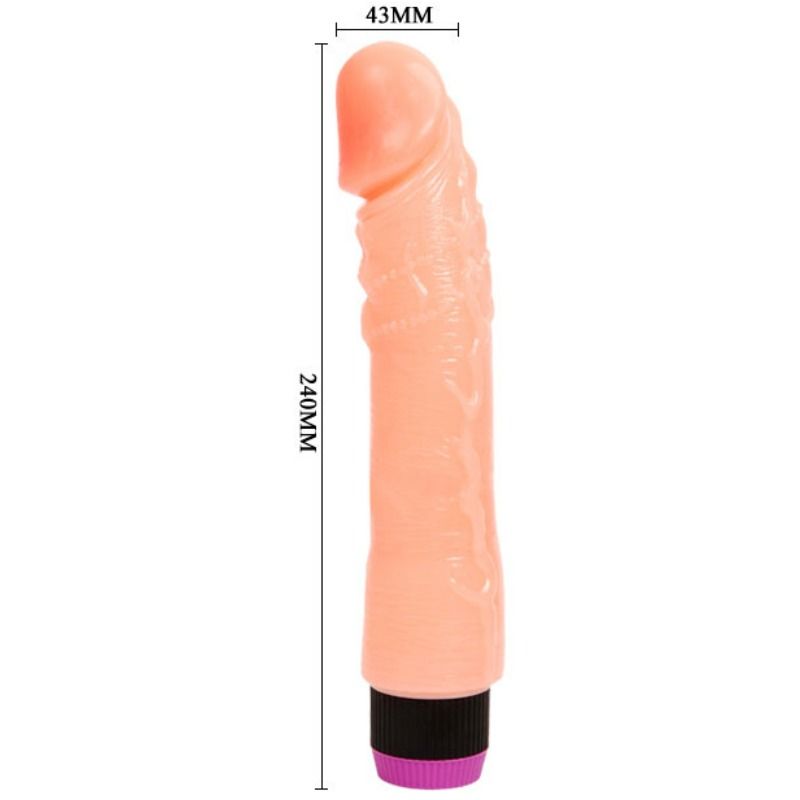 Vibrador realista flexible de 24 cm de la marca BAILE VIBRATORS, con textura natural y diseño ergonómico para placer.