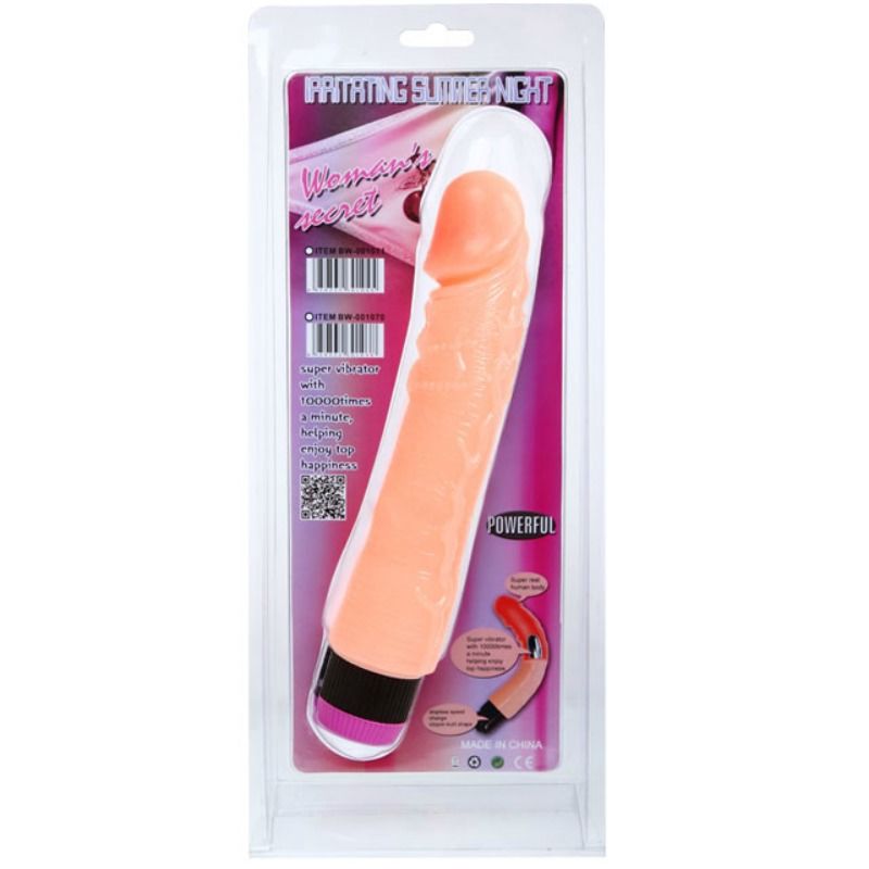 Vibrador realista flexible de 24 cm de la marca BAILE VIBRATORS, con forma natural y detalles que imitan la piel.