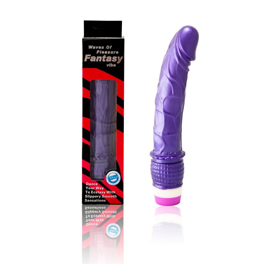 Vibrador BAILE Waves of Pleasure de 23 cm en color morado, con diseño ergonómico y textura suave para placer personal.