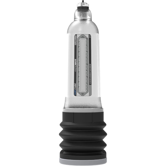 Bomba de aumento de pene Bathmate Hydromax 9 transparente, diseñada para mejorar el tamaño y la circulación.