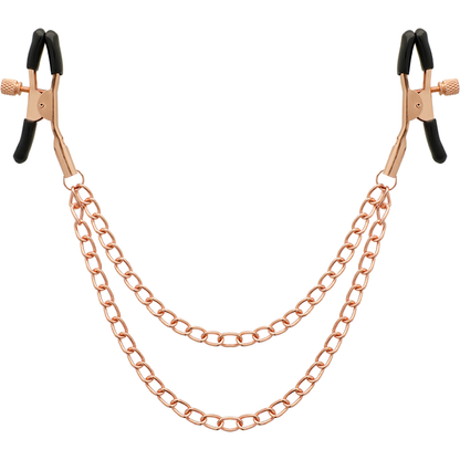 Pinzas de pezones BEGME Black Edition con cadena, accesorios de metal para restricción y estimulación.