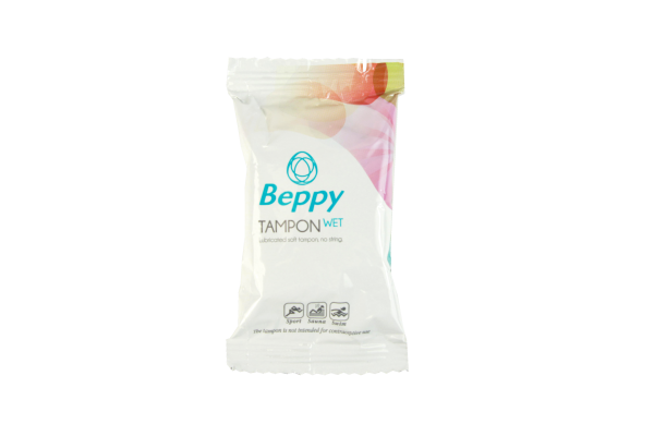 Tampones lubricados BEPPY, 2 unidades, con aplicador suave y cómodo para uso femenino.