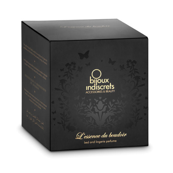 BIJOUX Esencia de Boudoir 100ml fabric softener with elegant bottle and floral design for fresh linens.