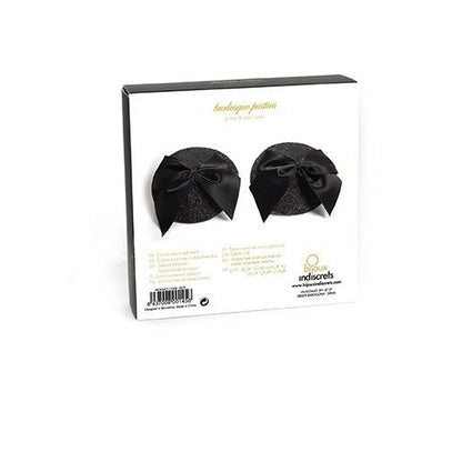 Shiny BIJOUX Burlesque pasties with a bow design, perfect for stylish costume or performance wear.