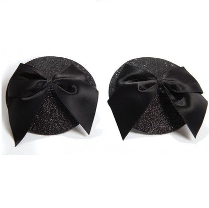 Sparkling BIJOUX BURLESQUE pasties with a bow design, perfect for adding flair to costumes and intimate apparel.