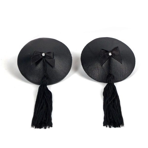 Black BIJOUX Burlesque pasties with intricate lace design, perfect for adding flair to burlesque or costume outfits.