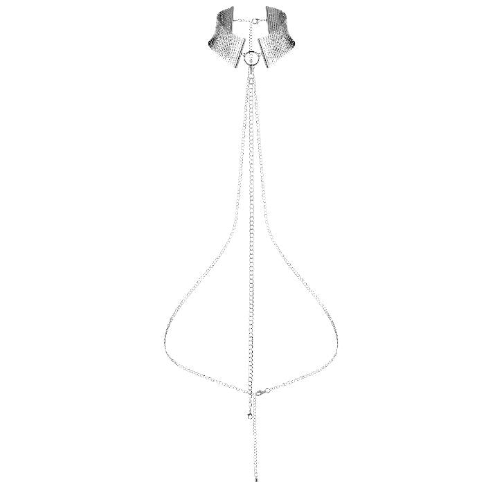 Silver metallic collar necklace from Bijoux Désir Métallique, featuring a sleek and modern design.