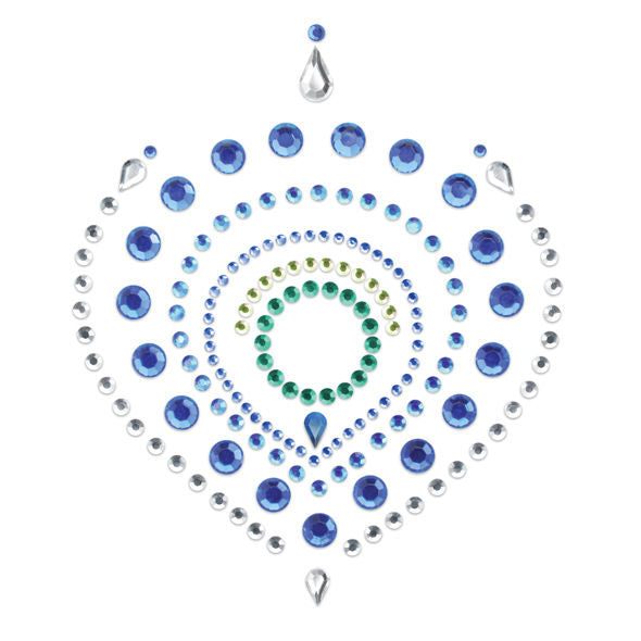 Collar de bisutería BIJOUX DESIRE METALLIQUE Indiscrets Flamboyant en azul y verde, diseño llamativo y brillante.