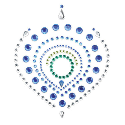 Collar de bisutería BIJOUX DESIRE METALLIQUE Indiscrets Flamboyant en azul y verde, diseño llamativo y brillante.