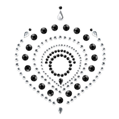 Flamboyant black and silver jewelry set by Bijoux Desire Metallique, featuring intricate designs and elegant detailing.