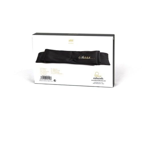 Antifaz de seda negro de BIJOUX INDISCRETS, accesorio elegante para descanso o disfrute personal