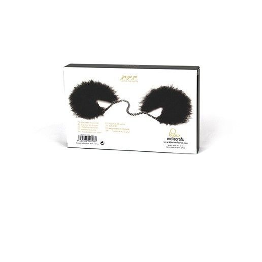 BIJOUX INDISCRETS feather handcuffs with intricate detailing, showcasing a delicate and playful design.