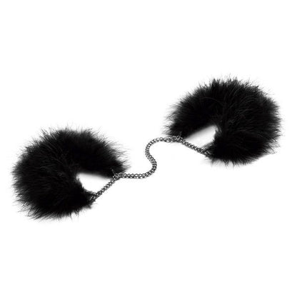BIJOUX INDISCRETS feather handcuffs with delicate feathers and soft fabric, perfect for playful bondage and intimate moments.