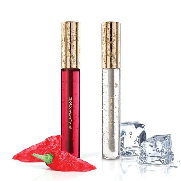 BIJOUX LOVE COSMETIQUES duo gloss pack for cold and heat nipple stimulation, featuring two stylish gloss containers.