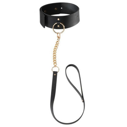 Collar negro con correa de la marca Bijoux Indiscrets Maze, diseño elegante y discreto para accesorios de moda.