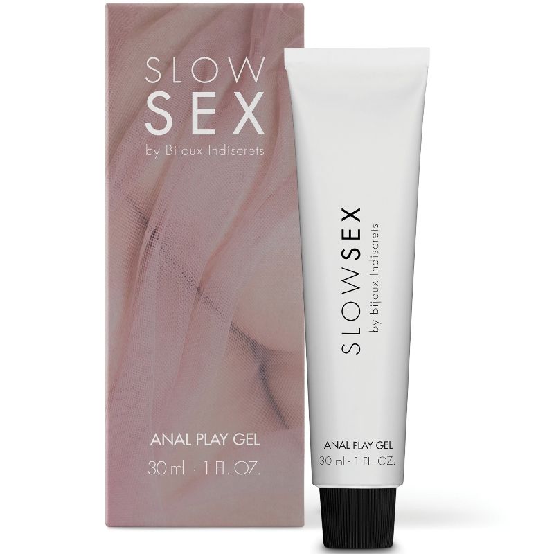 Gel de estimulación anal BIJOUX SLOW SEX, envase de 30 ml con tubo y etiqueta visible en la imagen.