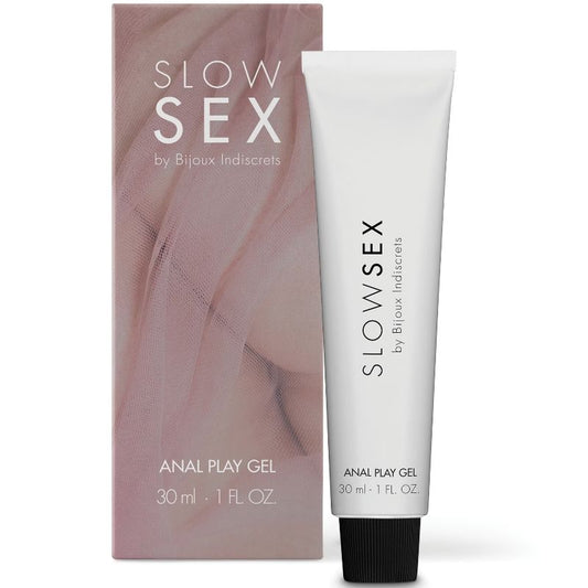 Gel de estimulación anal BIJOUX SLOW SEX, envase de 30 ml con tubo y etiqueta visible en la imagen.