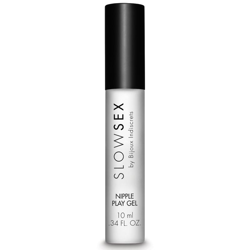 Gel estimulante para pezones BIJOUX SLOW SEX de 10 ml, con textura suave y efecto estimulante en una botella pequeña.