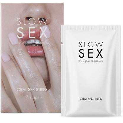 Tiras para sexo oral BIJOUX SLOW SEX, producto de joyería y accesorios íntimos para placer sexual, en empaque y lista para usar