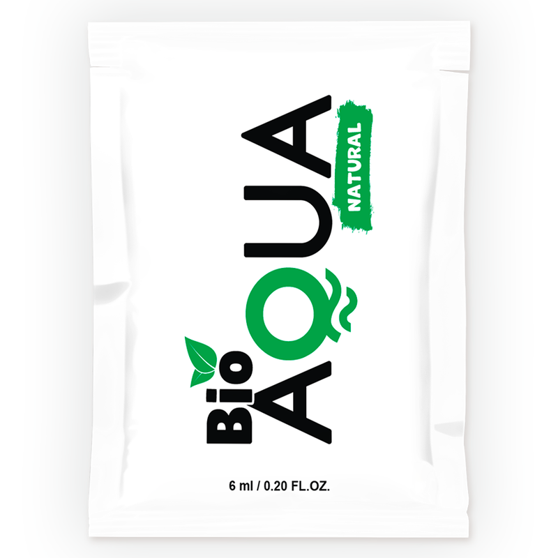 Lubricante BIOAQUA con ingredientes naturales y base de agua, 6 ml, para mayor comodidad y bienestar.