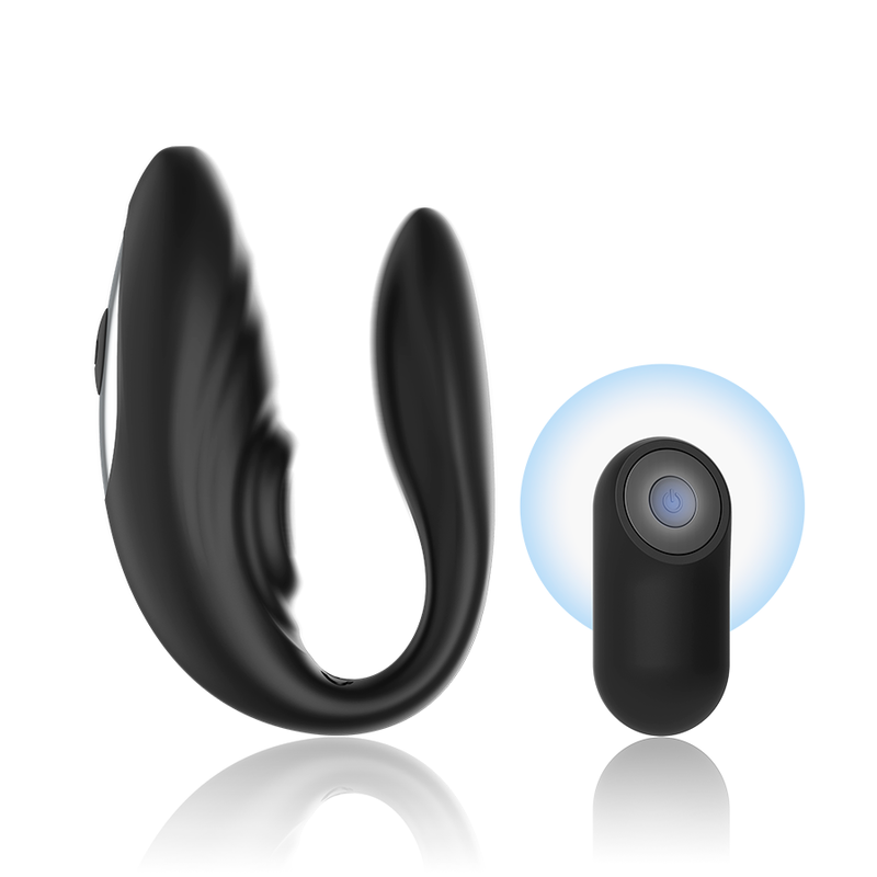 Control remoto para pareja BRILLY GLAM, con funciones de vibración y pulsación para masaje íntimo.