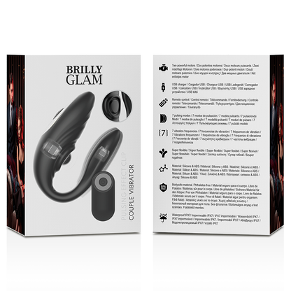 Control remoto para pareja de BRILLY GLAM, con funciones de pulsación y vibración, para uso íntimo.