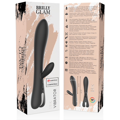 Vibrador Erik de BRILLY GLAM compatible con tecnología WatchMe Wireless, diseño elegante y moderno para uso personal.