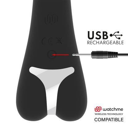 Vibrador Ryan de BRILLY GLAM compatible con tecnología inalámbrica WatchMe, con diseño elegante y control remoto.
