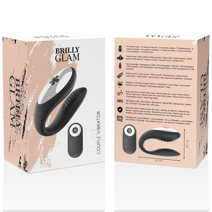 BRILLY GLAM - WE LOVE VIBRADOR PER A PARELLES CONTROL REMOT NEGRE