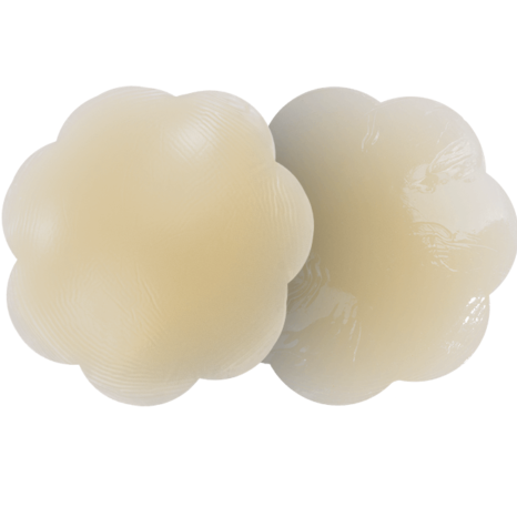 Cubrepezones BYE-BRA Petalos, accesorios de moda para protección y estilo en color delicado, visible en la imagen.