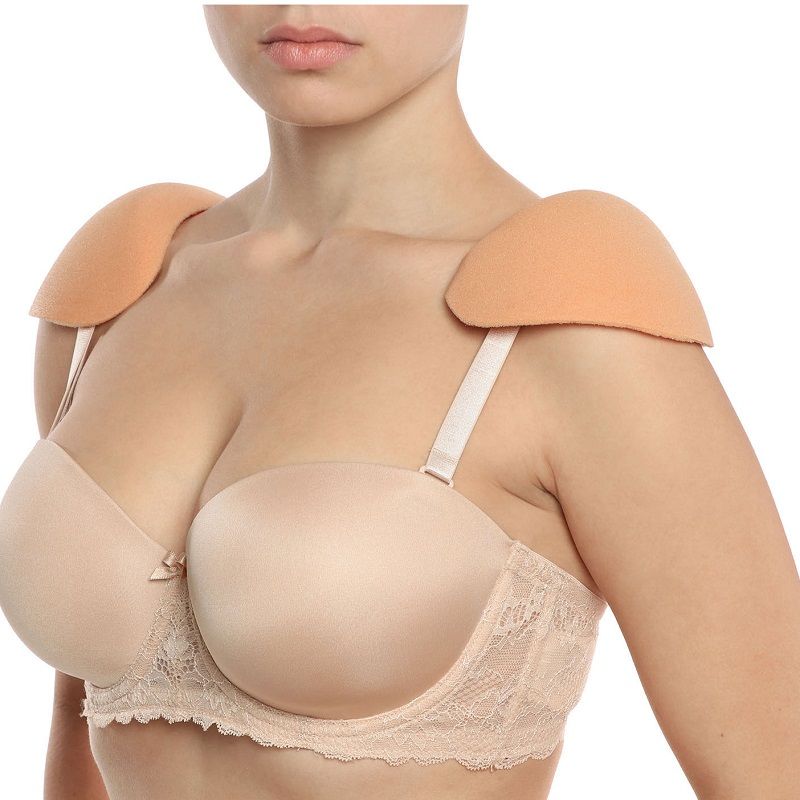 Protectores de hombro beige para sostén BYE-BRA, accesorios de soporte y comodidad para sujetadores.