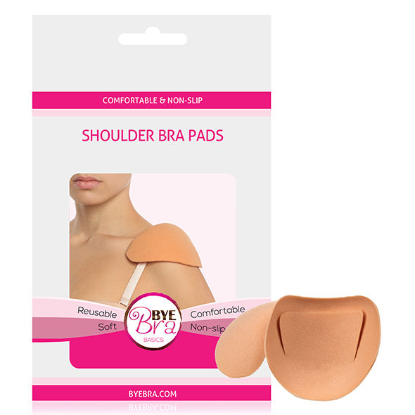 Protectores de hombro beige para sujetador BYE-BRA, accesorios cómodos y discretos para sostén.