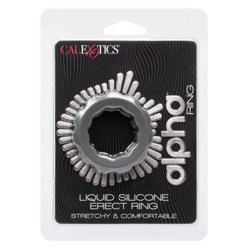 Anillo erecto gris de la marca Calexotics Alpha Erect Ring, diseñado para mejorar la erección y la circulación.