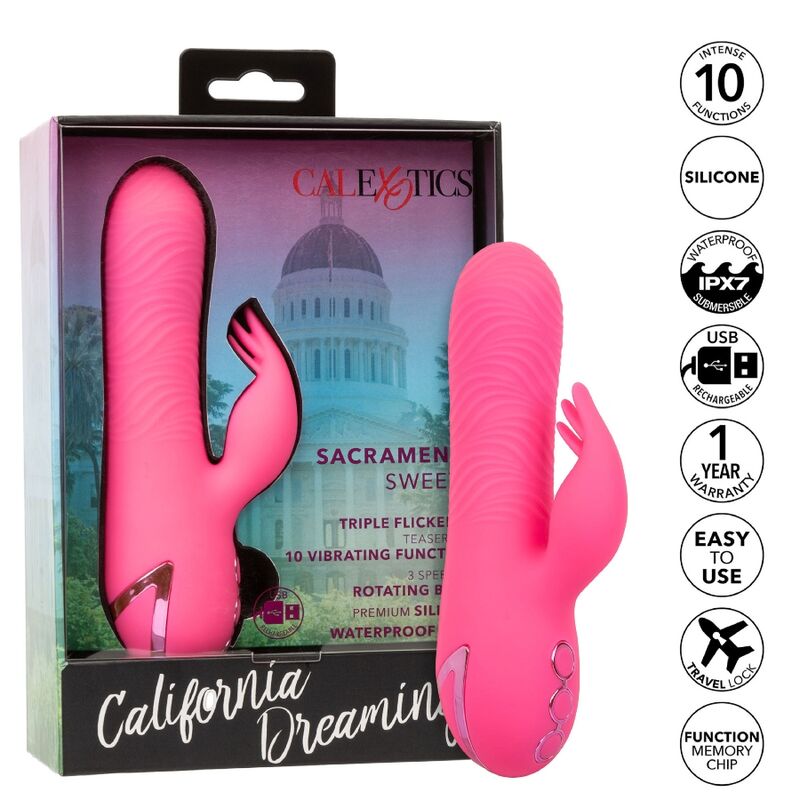 CALEXOTICS - SACRAMENT SWEETIE VIBRADOR RABBIT ROSA BY CALIFORNIA DREAMING