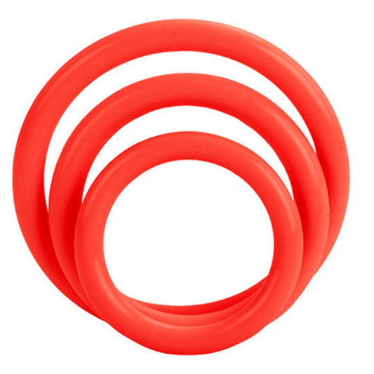 CALEXOTICS - SET OF THREE ERECTION RINGS RED