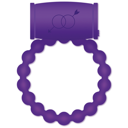 Anillo vibrador para parejas Casual Love en color violeta, diseñado para uso íntimo, con detalles en la imagen.