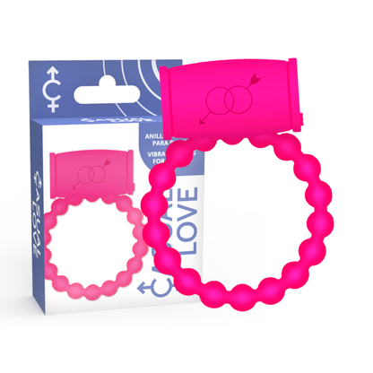 Anillo vibrador rosa de la marca Casual Love, con diseño discreto y suave, para uso personal y placer íntimo.