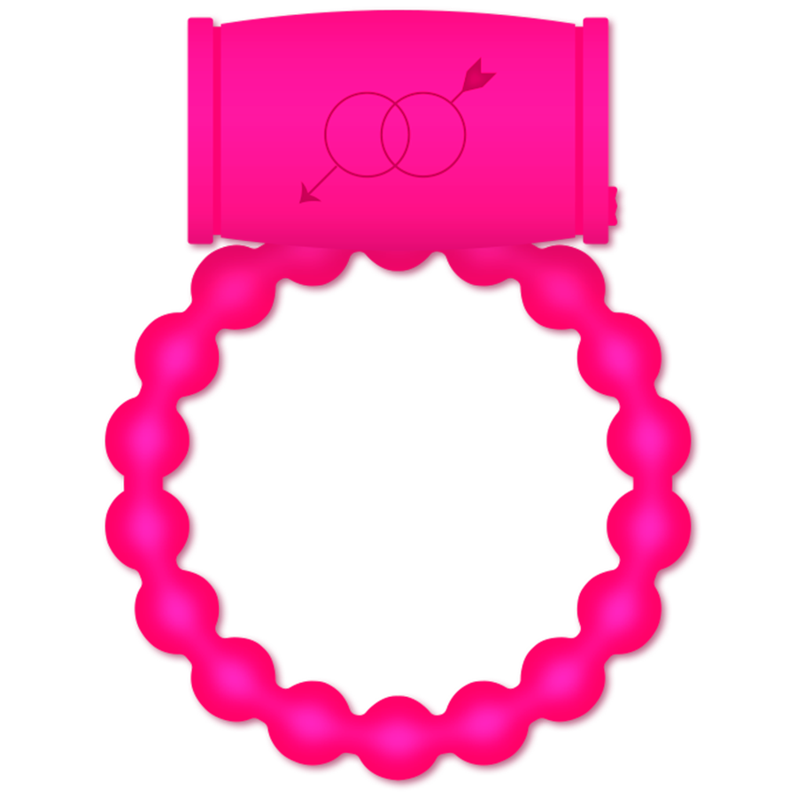Anillo vibrador rosa de la marca Casual Love, diseñado para uso íntimo, con textura suave y tamaño ajustable.
