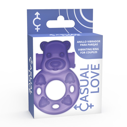 Anillo vibrador conejito lila de la marca Casual Love, diseño discreto y divertido para placer personal.