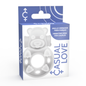 Anillo vibrador casual love de color transparente con diseño de conejito, ideal para placer y estimulación.