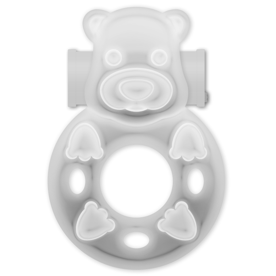 Anillo vibrador conejito transparente de la marca CASUAL LOVE, diseñado para placer y estimulación.