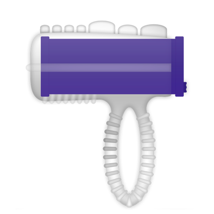 Anillo vibrador con forma de lengua en color lila de la marca CASUAL LOVE, diseñado para placer y estimulación.