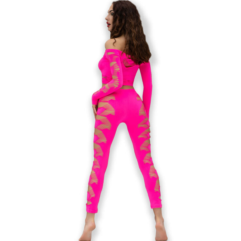 CHILIROSE - CR 4632 TOP &amp; PANTALON FUCSIA S/L