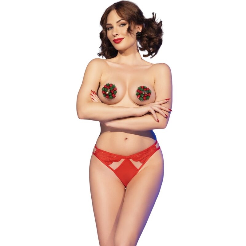 CHILIROSE - CR 4839 SET NADALENC PESONERES + PANTIES VERMELL L/XL