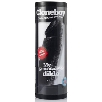 CLONEBOY black penis cloning kit displayed with all components arranged on a neutral background.