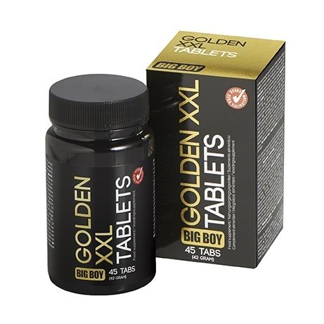 Suplemento alimenticio Big Boy Golden XXL de COBECO, envase con varias cápsulas para el bienestar masculino.
