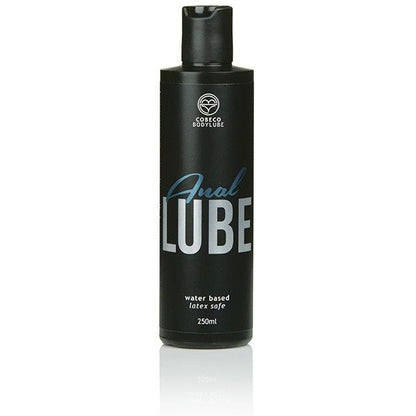 COBECO Bodylube Anal Lube in a 250ml bottle, designed for latex-safe use, displayed with clear labeling.