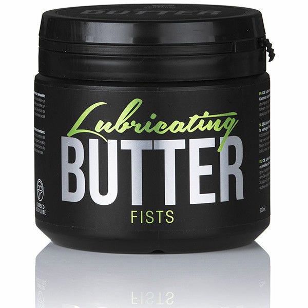 Lubricante anal COBECO CBL Butter Fists en envase de 500 ml, crema para mayor comodidad y suavidad en actividades íntimas.